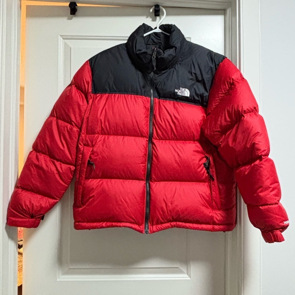 The North Face Women's Bold Red and Black Puffer Jacket